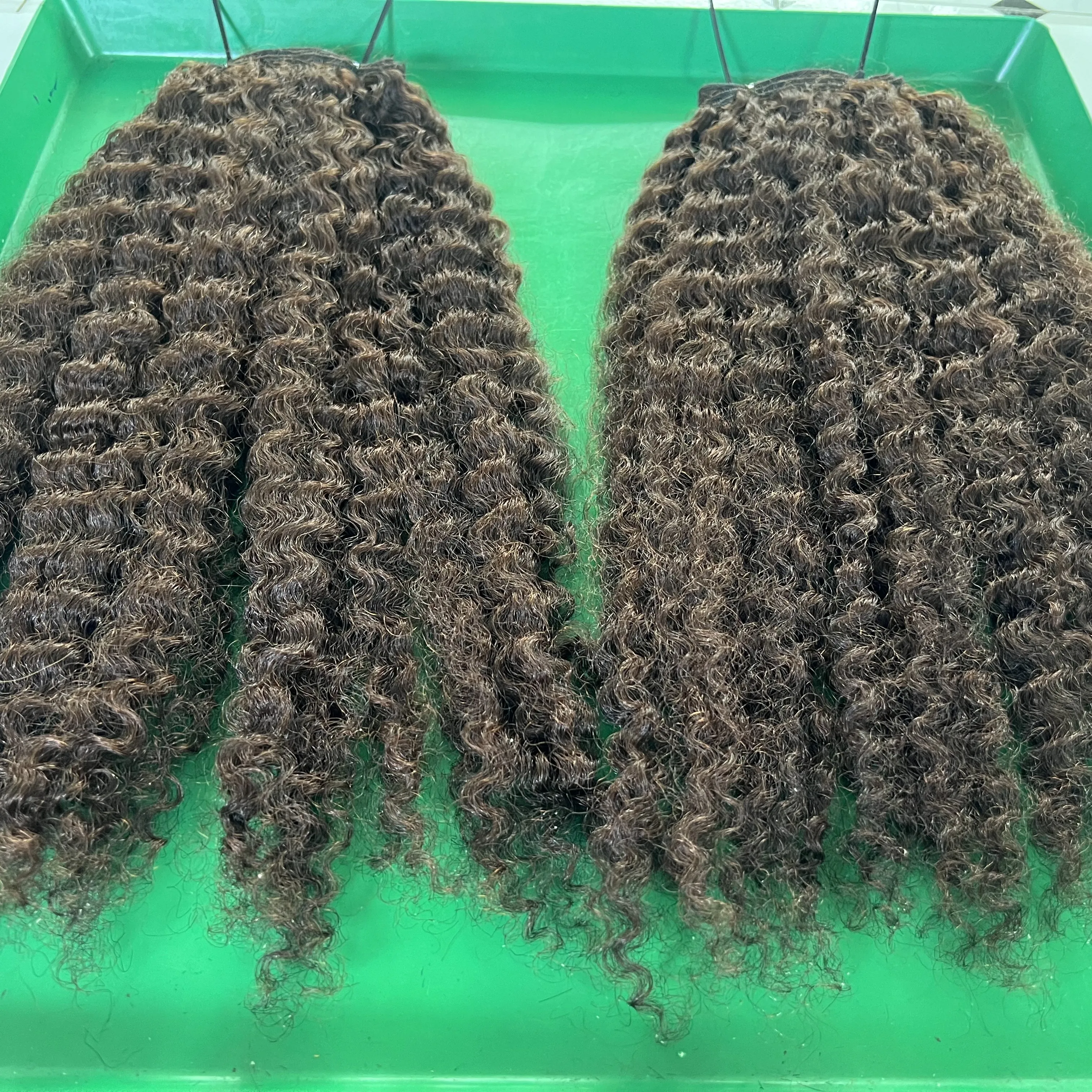 10A Standard Virgin Brazilian Full Cuticle Aligned aw Hair Black Burmese Curly Weft Machine Double Drawn Bundle From Qhair