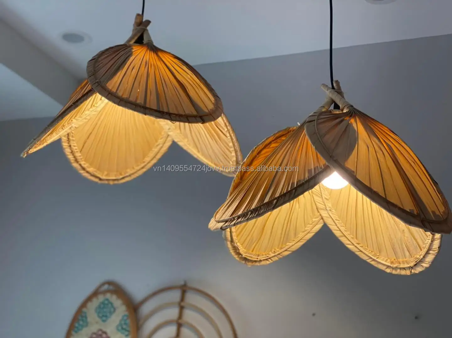 Натуральный абажур из пальмовых листьев/Бохо дизайн кулон свет/украшение сделано во Вьетнаме