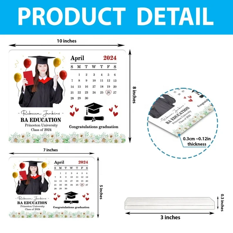 Personalized Graduation Plaque Sign, Congrats Grad Acrylic Plaque, New Graduate Gift, Graduation Class Of 2024.