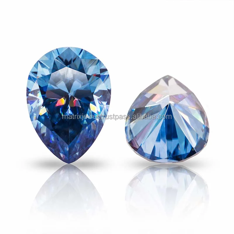Premium Blue Color Lab Made Jewelry Pear Cut Lab Created Diamond HPHT Lab Grown Diamond For Sale With igi GIA Certificate