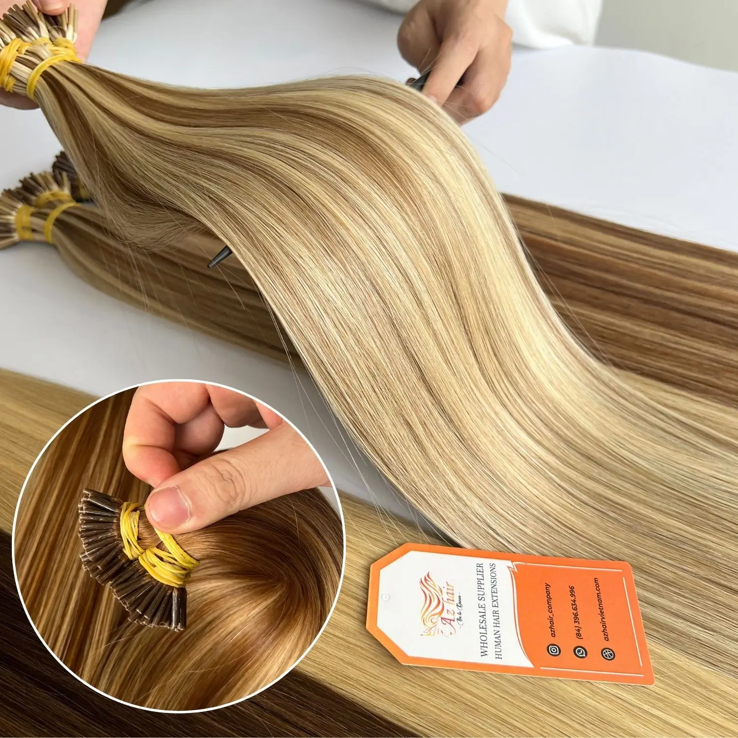 Keratin Glue I Tip Hair Extensions Human Hair Super Double Drawn Virgin Keratin Color Hair Extensions at Wholesale Price