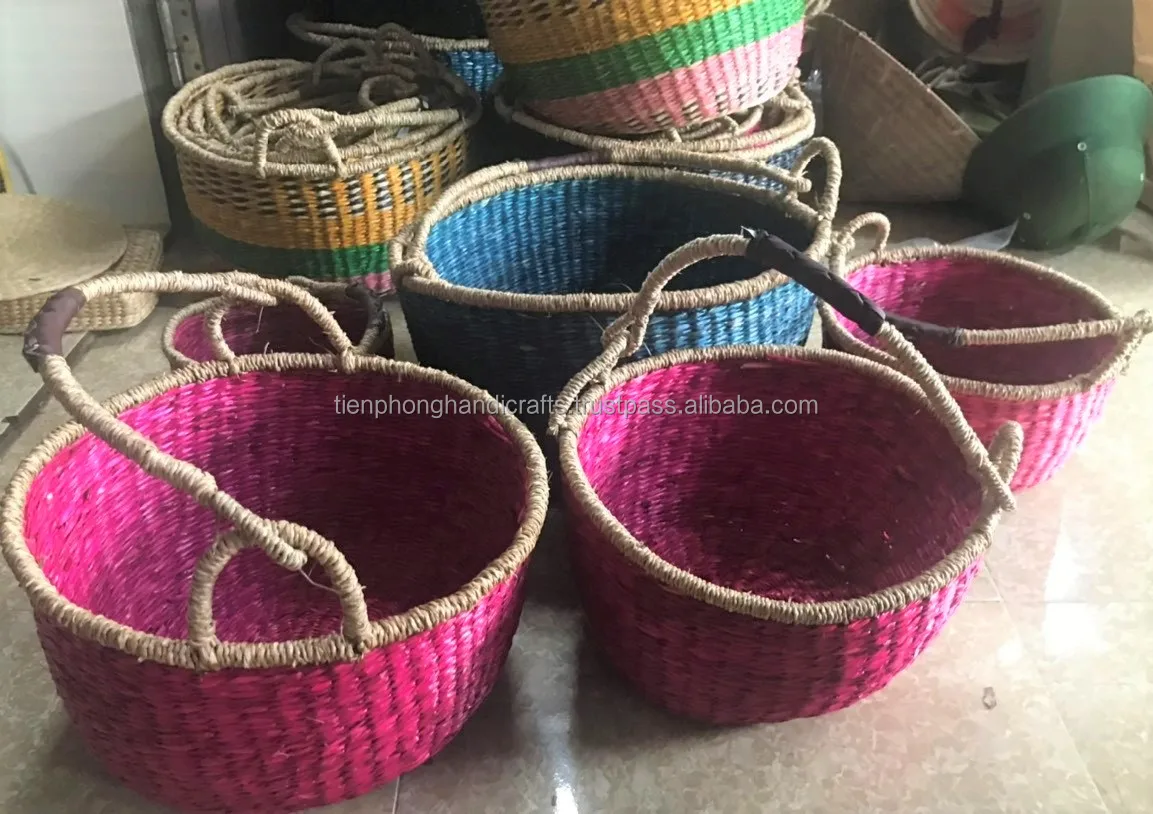  Лучший выбор африканские корзины из морских водорослей ручные тканые Bolga набор 5 корзин для хранения