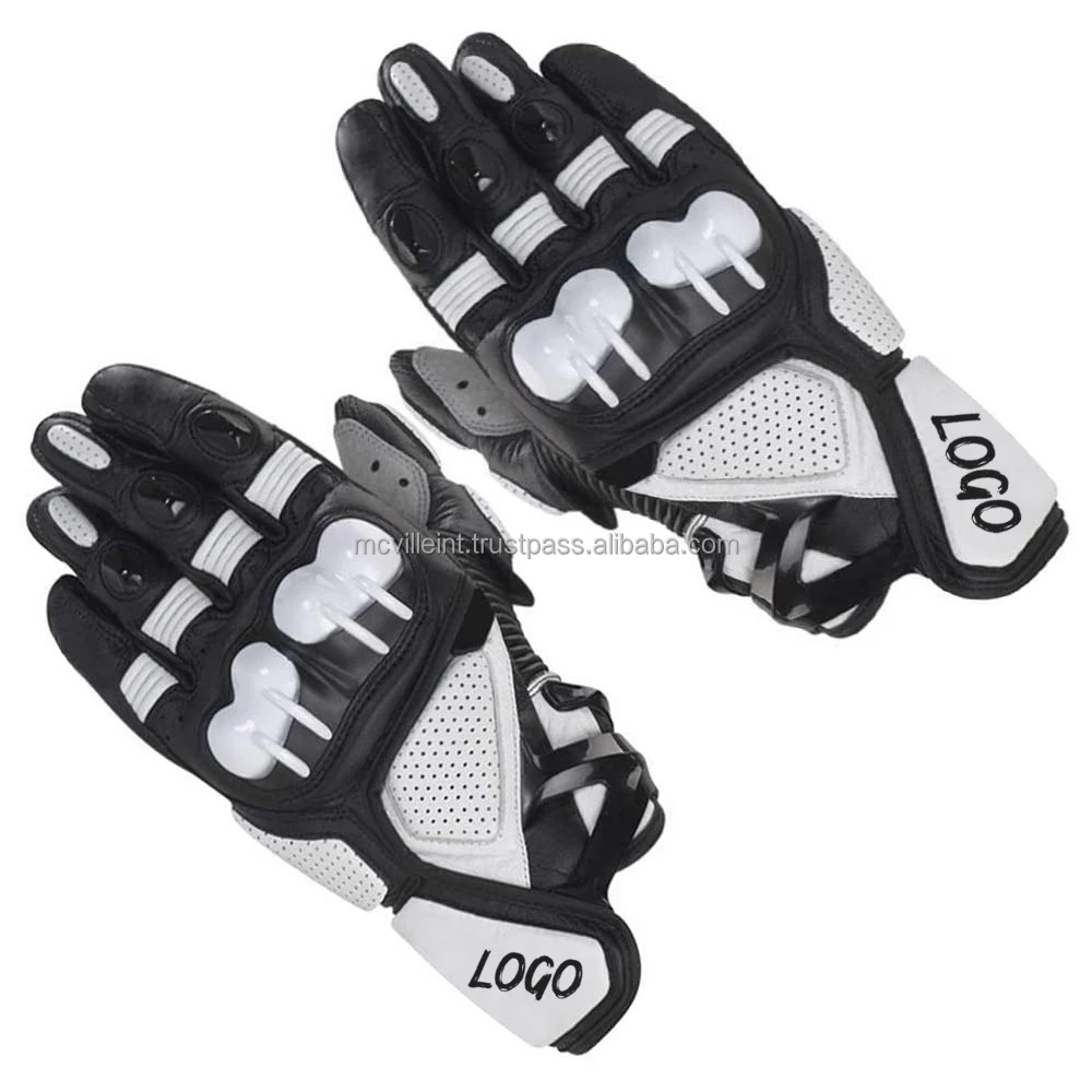 PU Leather Winter Gloves Anti-Slip Full Finger Gloves Elastic Breathable Men Motorcycle Motorbike Short Glove
