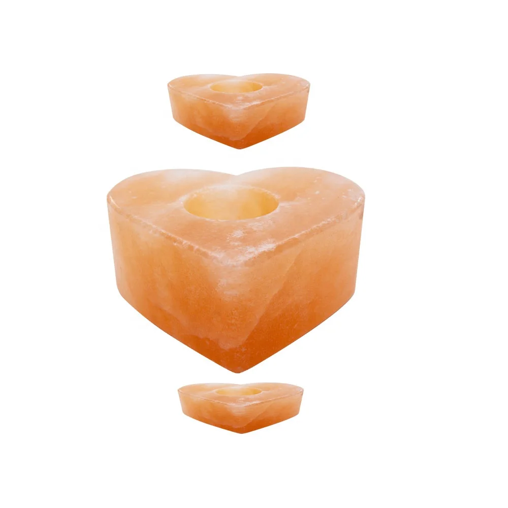 Pure Pink Himalayan Salt Heart Salt Candle Holder Best For Aromatherapy -Sian Enterprises