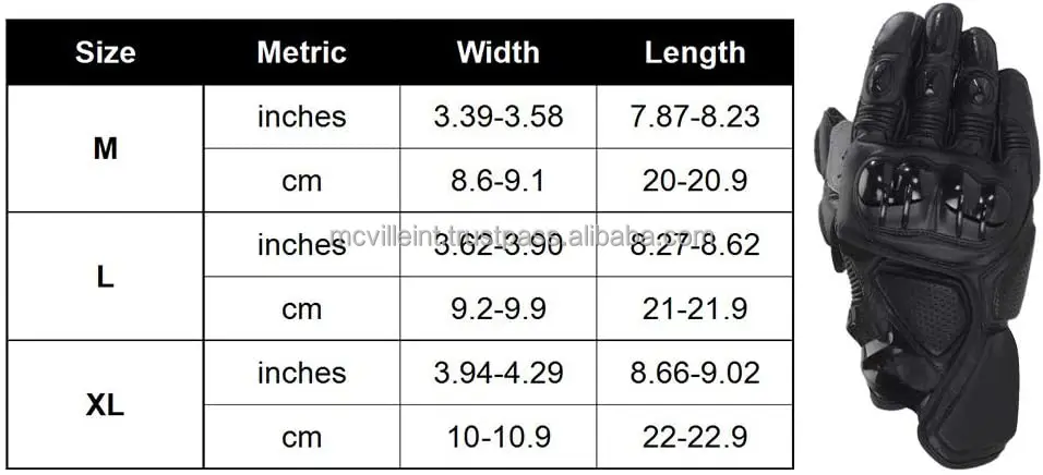 PU Leather Winter Gloves Anti-Slip Full Finger Gloves Elastic Breathable Men Motorcycle Motorbike Short Glove