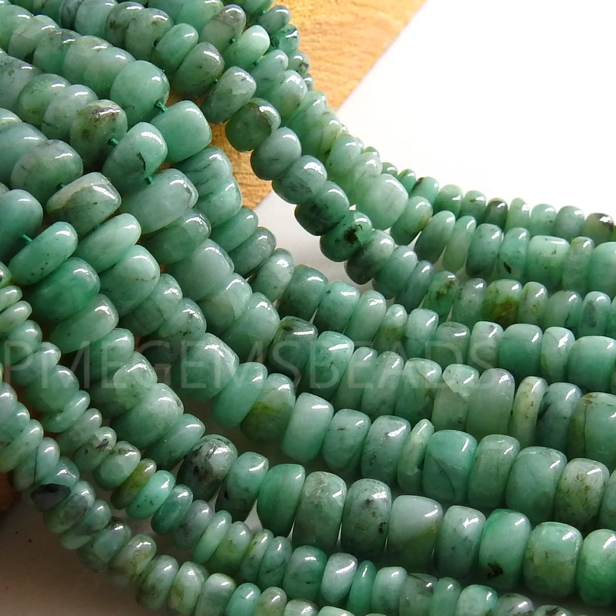 Emerald Smooth Roundel Bead For Making Jewelry/Wholesaler Supplies 100%Natural