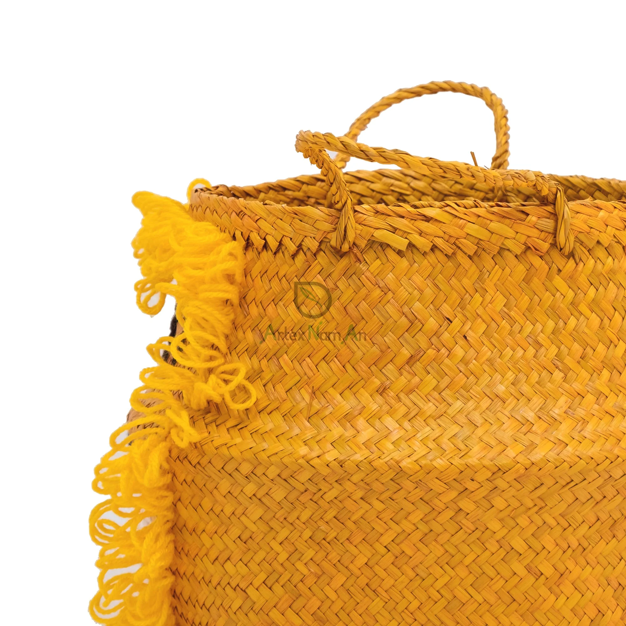 Lion-shaped seagrass belly basket/foldable collapsible straw kids laundry basket/wicker baby kids toys basket for baby kids room