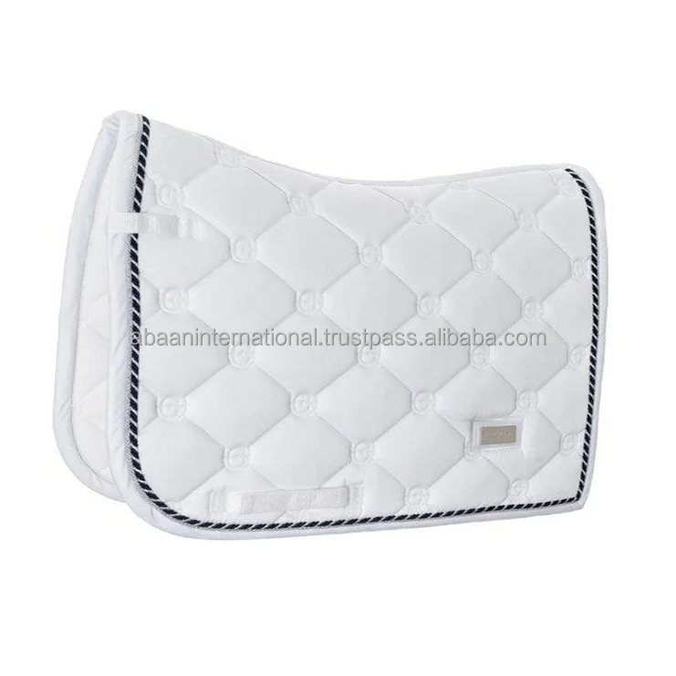 High Quality Equestrian Custom Satin Fabric English Dressage Saddle Pad Blue Horse Riding Pad AVailable in wholesale price