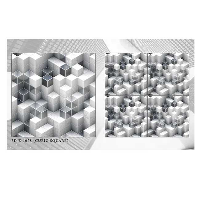 Negotiable Price Double Loading interior Digital Vitrified Porcelain 3D Cube Pattern Floor and Wall Tiles