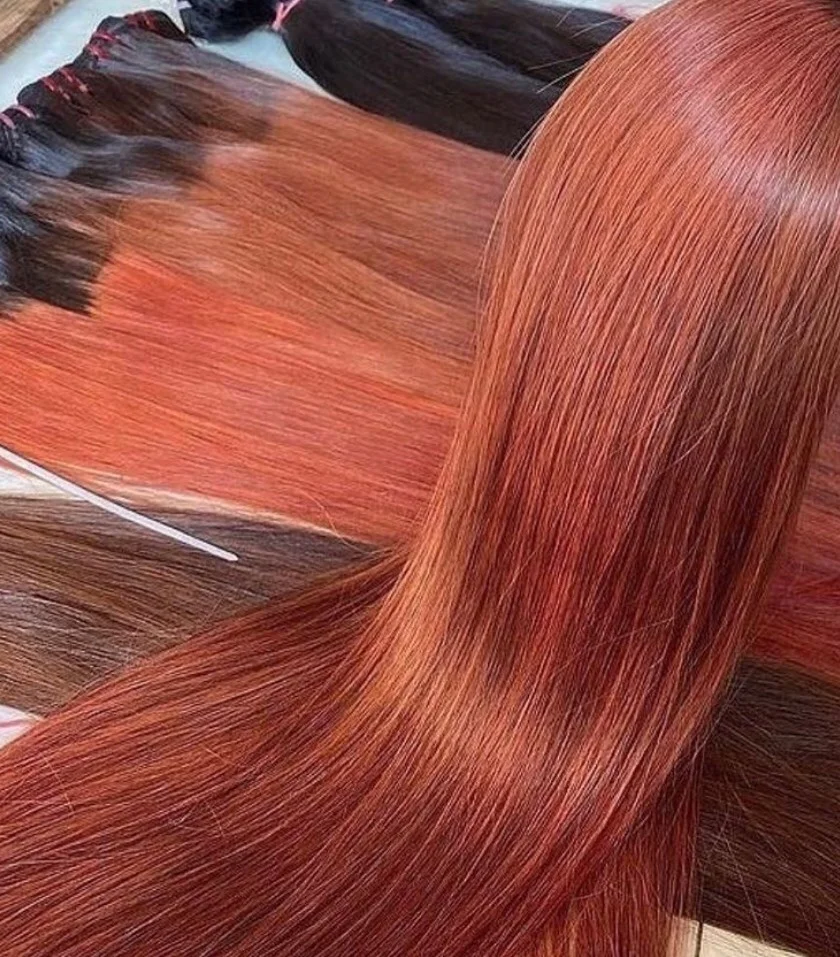 Лучший продавец супер двойные человеческие волосы прямые оранжевого цвета лучшее качество 100% натуральные из Вьетнама