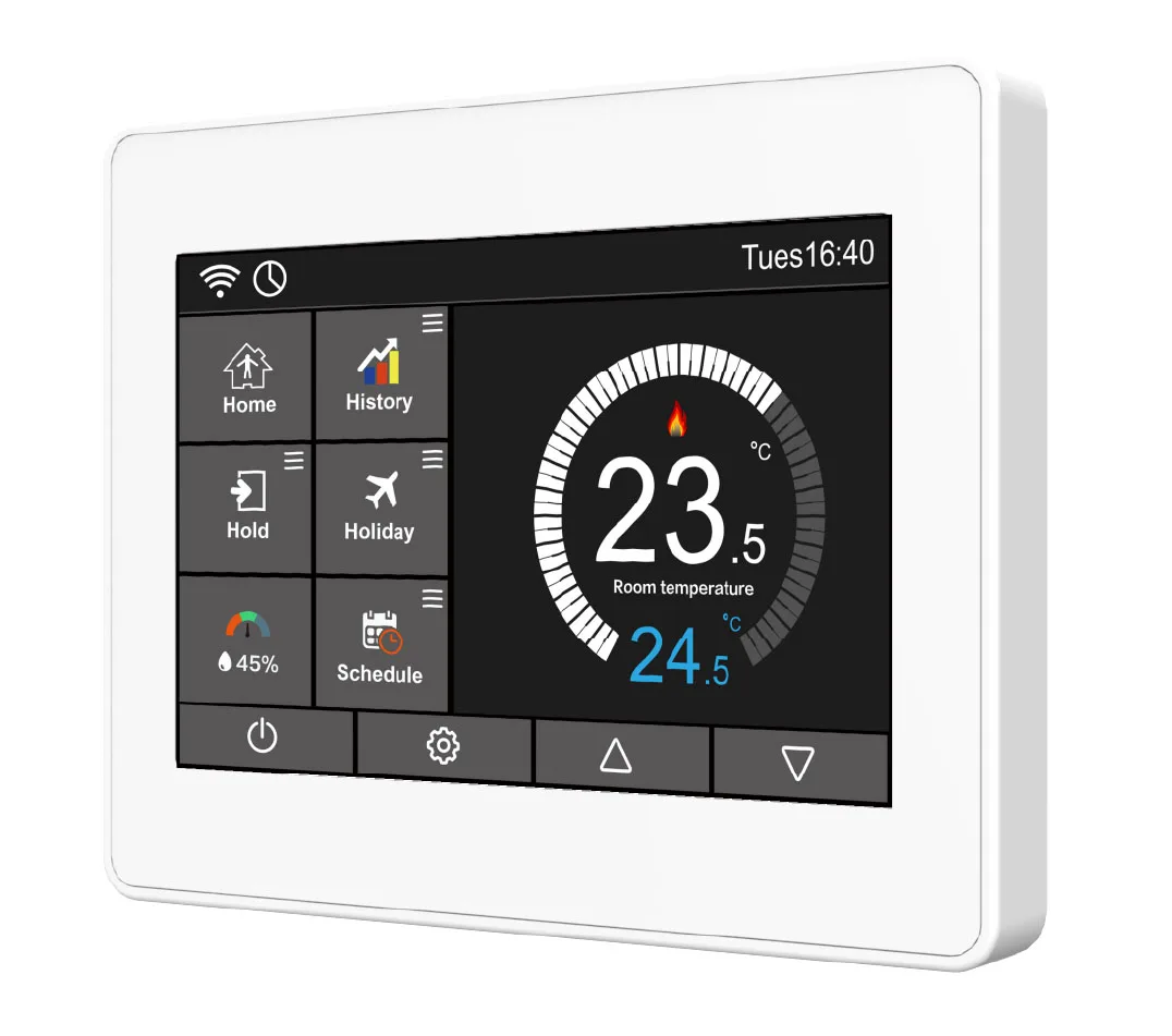 Smart TUYA WIFI Thermostan для рынка США промышленный дизайн система HVAC Электрический термостат подогрева пола