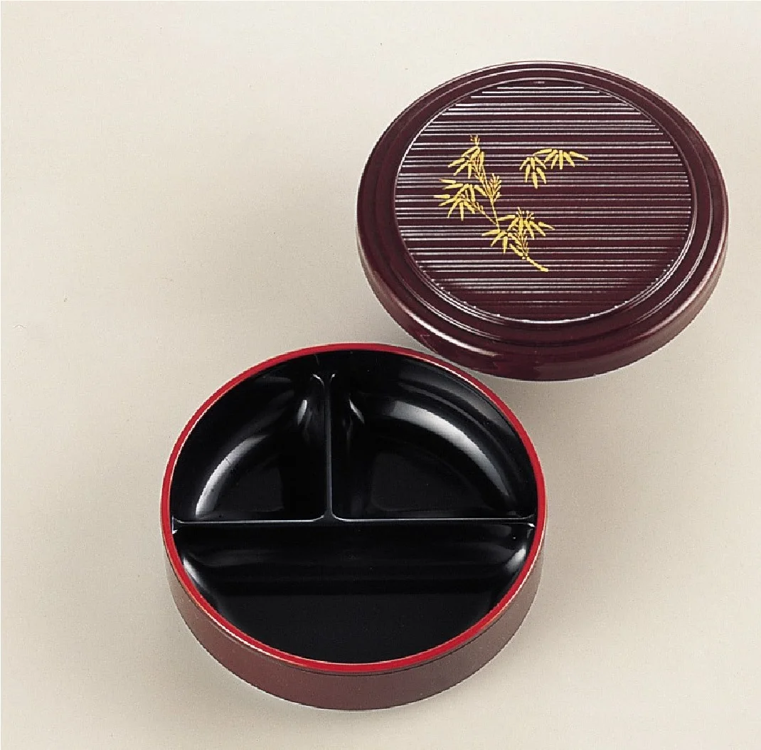 Eco Friendly Two-tiered Reusable Melamine Lacquer Bento Lunch Box Dinnerware Sets Japan Style Plastic Reusable and Washable ABS