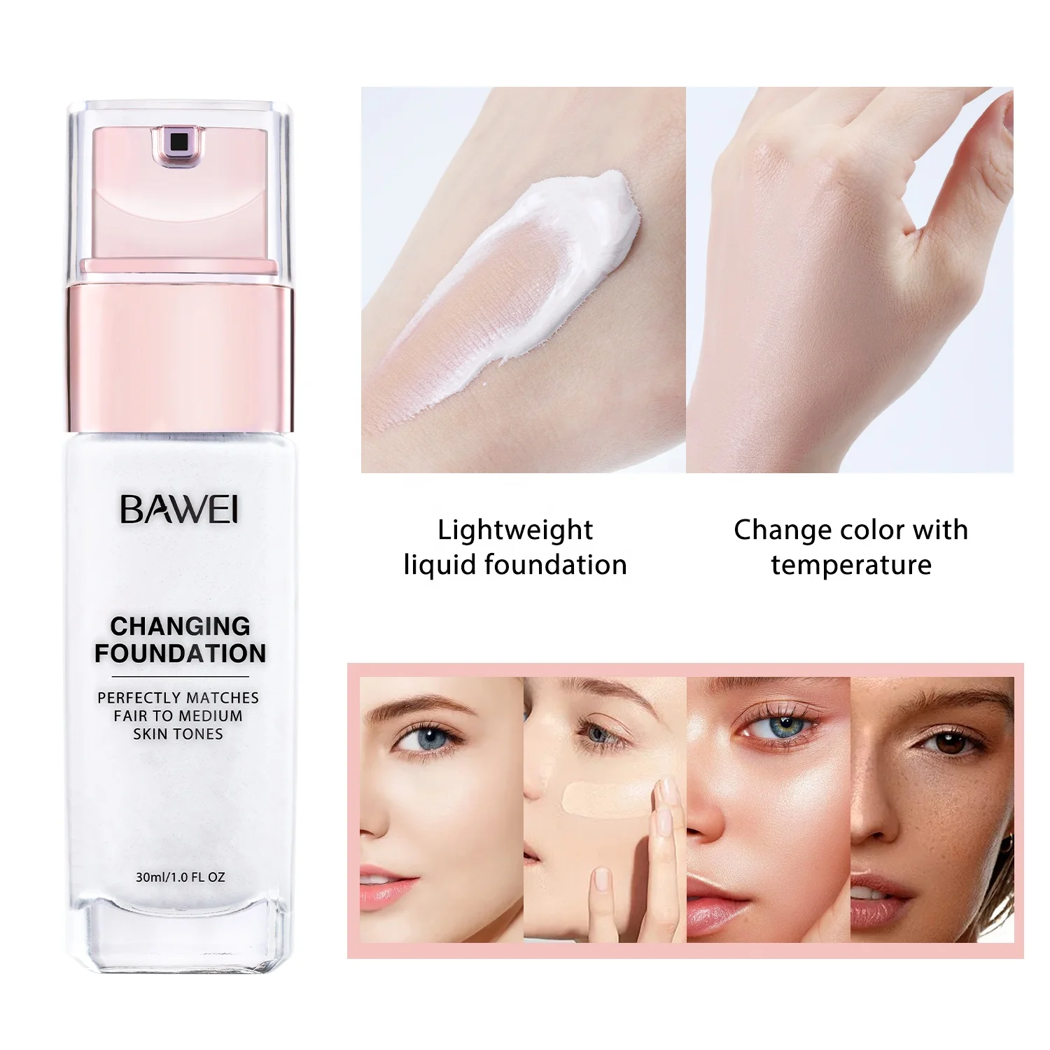 Private Label New Radiant Glow Concealer Makeup Foundation Color-matching Moisturizing Spf 15 Color Changing Foundation