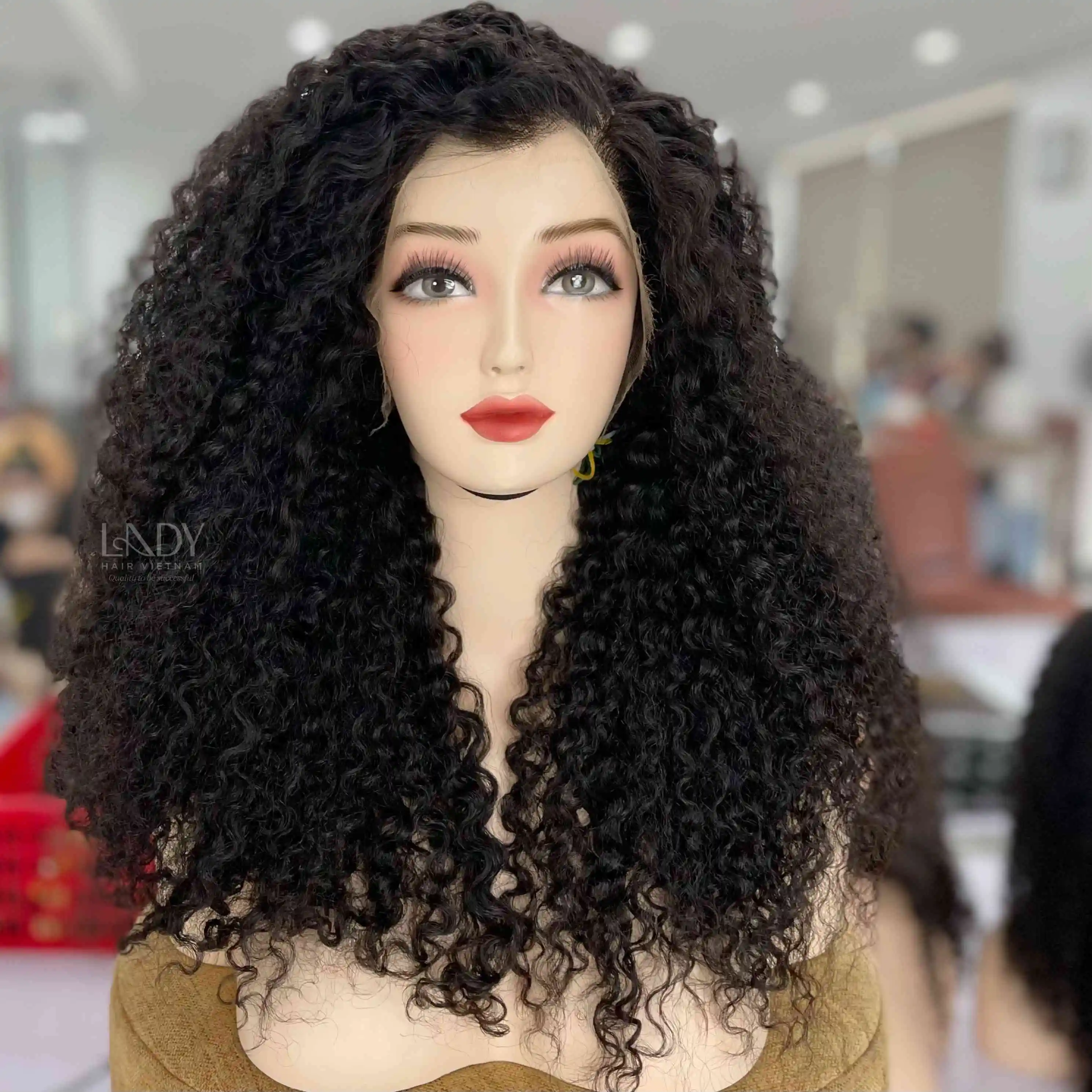 Best High light Frontal HD Lace Burmese Curly Wig Made From Vietnamese Human Hair With Wholesale Price