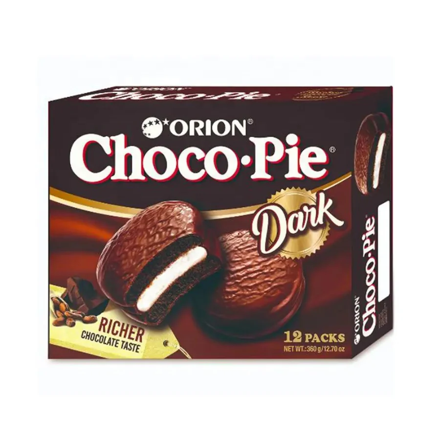 Wholesale Marshmallow Chocolate Pie Chocopie Premium Quality Orion Choco Pie Dark 360g Vietnam Manufacturer