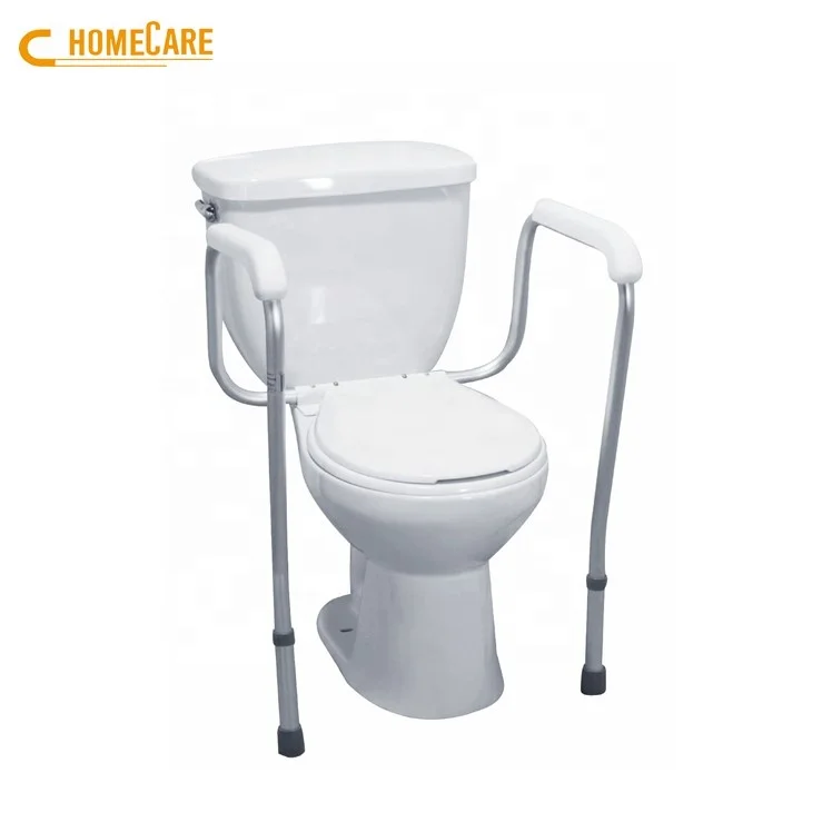 Light durable aluminum toilet safety rail