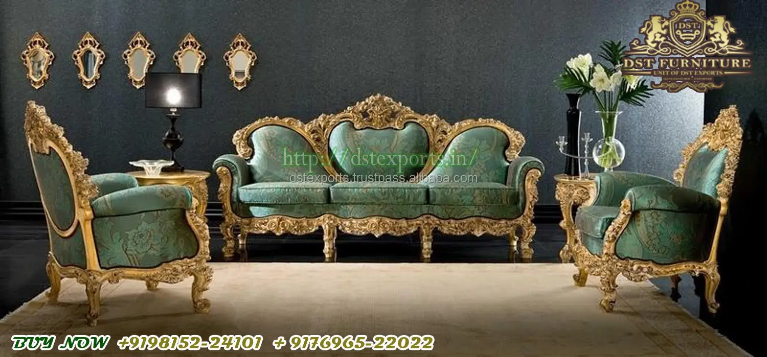 Эксклюзивный набор диванов для гостиной в европейском стиле деревянных резных Королевском Стиле с резьбой