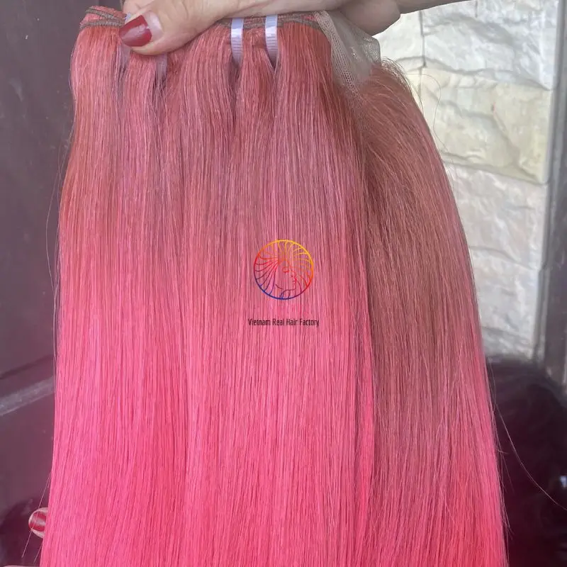 Оптовая продажа, рабский гений, волосы для наращивания, человеческие волосы, гений, розовый, самая дешевая цена