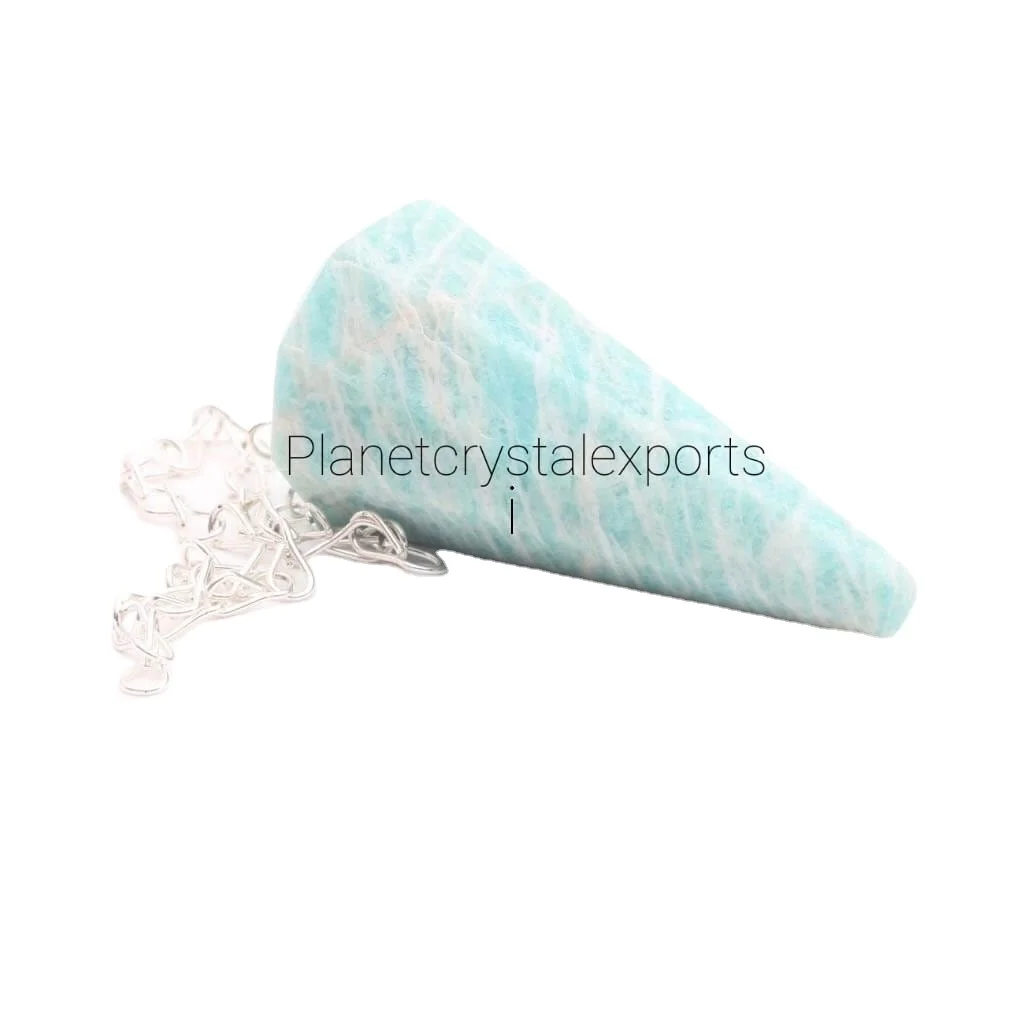 Natural Amazonite Healing Dowsing Pendulum: Natural Spiritual Chakra Crystal Reiki Pendulum Buy From Planet Crystal Export