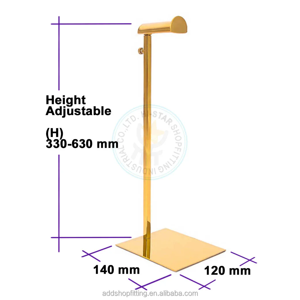 Custom logo Luxury gold rack purse backpack bag handbag display stand