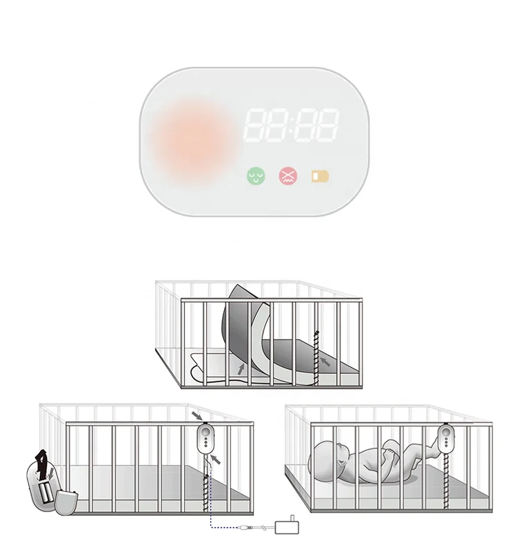 remote bluetooth monitoring clock function danger alarm baby rhythm breathing detector|app support infant series