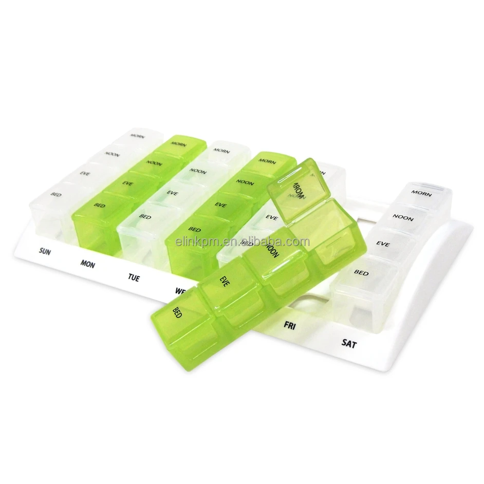 Weekly Medicine Pill Box 7 Day With Counter Tray