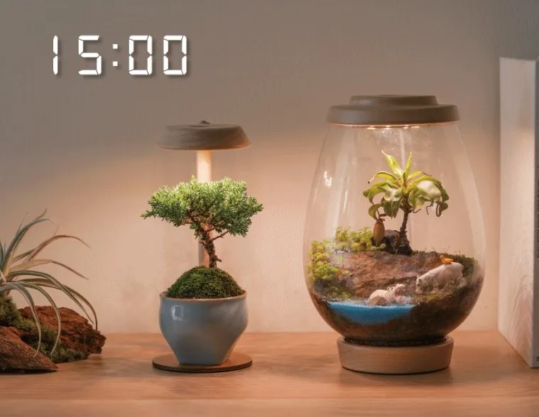 [2.9R] Custom LED Smart Grow Light Wooden Plant Desk Lamp Home Morden Luxury for Planted