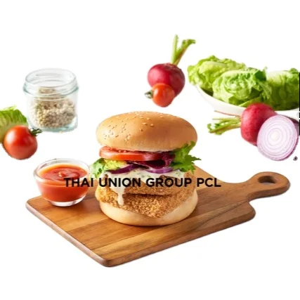 Hot Product Frozen Food Plant based fish burger ready to cook for Retail and Food services made in Thailand by Thai Union Group