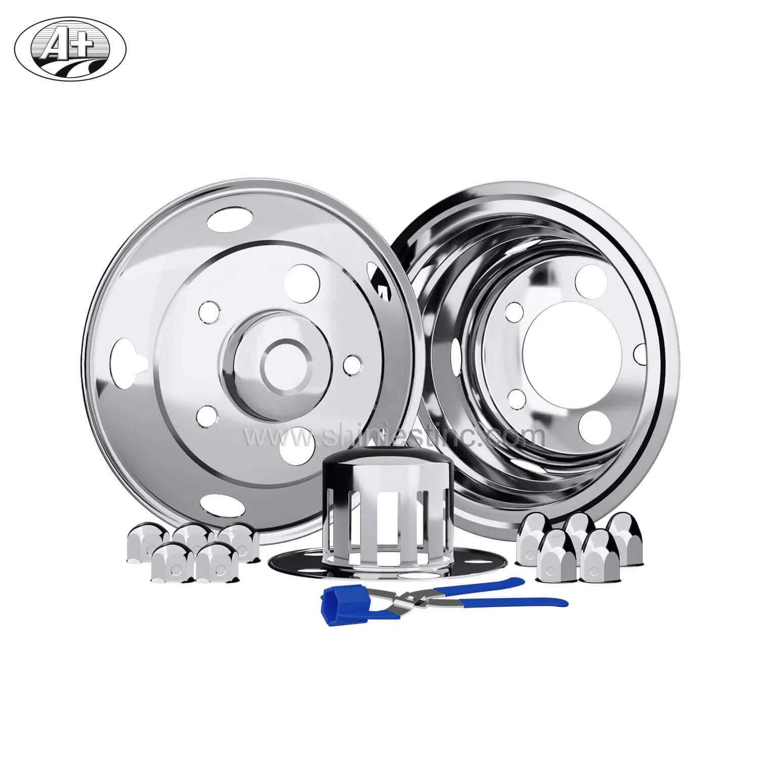 JP 16 X 5.5 T304 Stainless Steel Wheel Cover Set For Mitsubishi-Fuso Canter 413 2013~up ( (With 41mm Nut Cover)_60016A-38MM