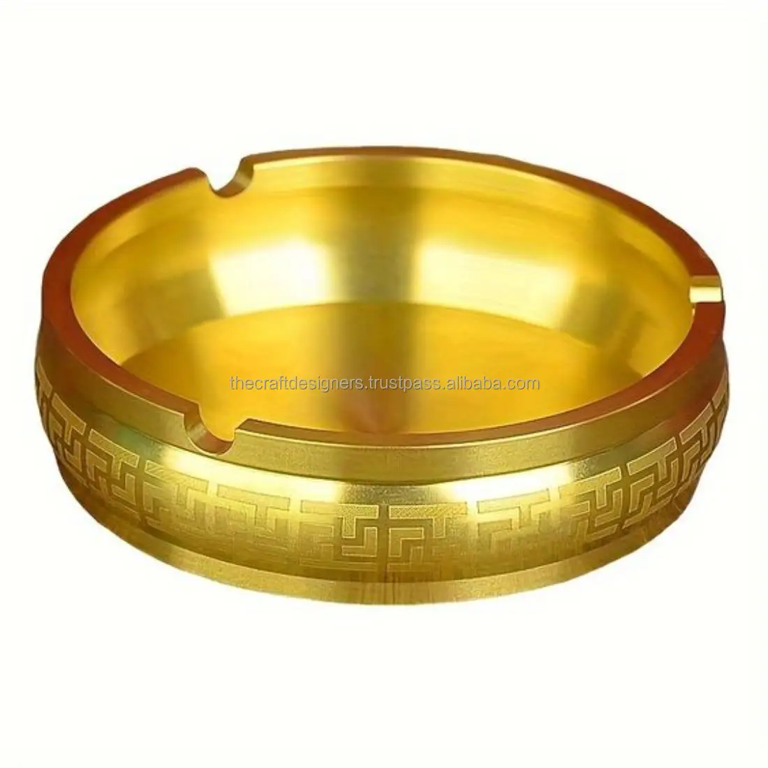 Wholesale Quality Ashtray Brass Portable Lightweight Ashtrays For Cigar & Cigarette With Rest Space Customer Branded Ash tray