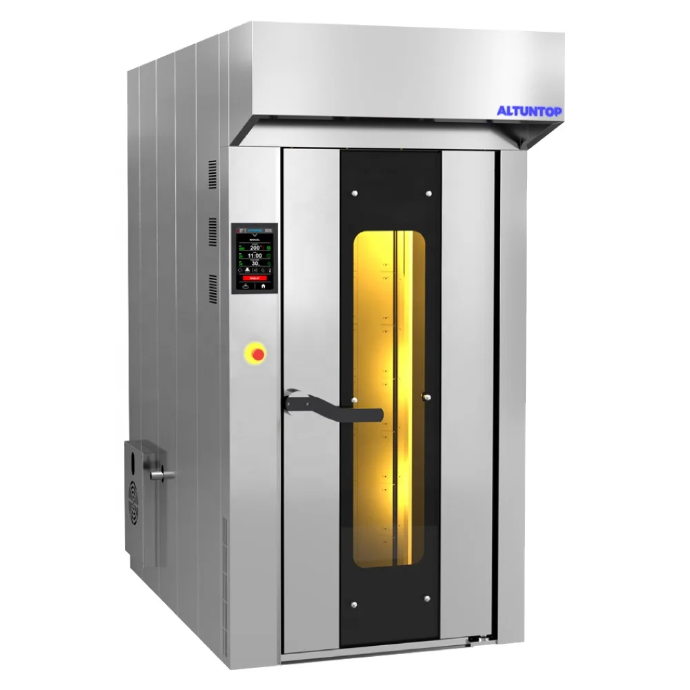 Коммерческая умная мини ротационная стойка для духовки OEM промышленное хлебопекарное оборудование с 14-16 лотками 60*80 см лоток размеры Вращающаяся печь