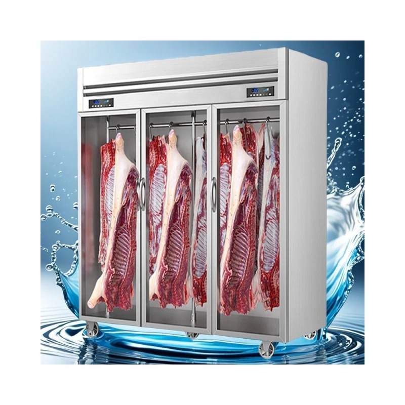 9- stainless steel upright butcher display glass freezer meat showcase meat refrigerator suitable for butcher shops