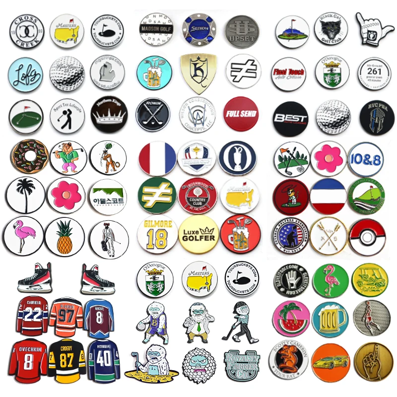 Custom Golf Hat Clip And Money Clip With Ball Markerk Factory Customize Golf Ball Marker Soft Enamel With Magnet