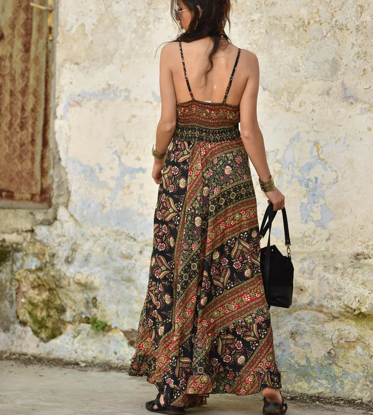 Manufacturer & Wholesaler Of Women Wear Indian Silk Sari Long V Neck Dress