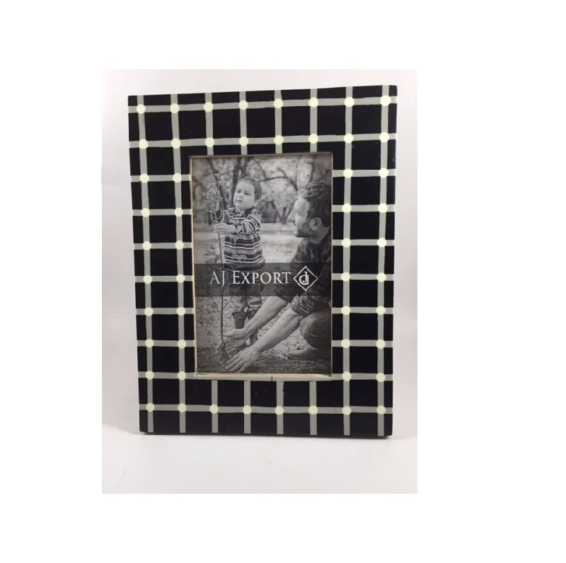 DECORATIVE MODERN HORN PHOTO FRAME. Bone & Resin Inlay Photo Frame Top Design Wall Decor Mother of Pearl Picture Frame Wall Art