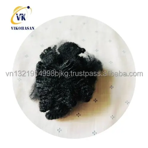 Recycled Black Fiber Non-siliconized  Good quality Solid Dry fiber made by scrap fabric good for carpets cushion nonwoven fabric