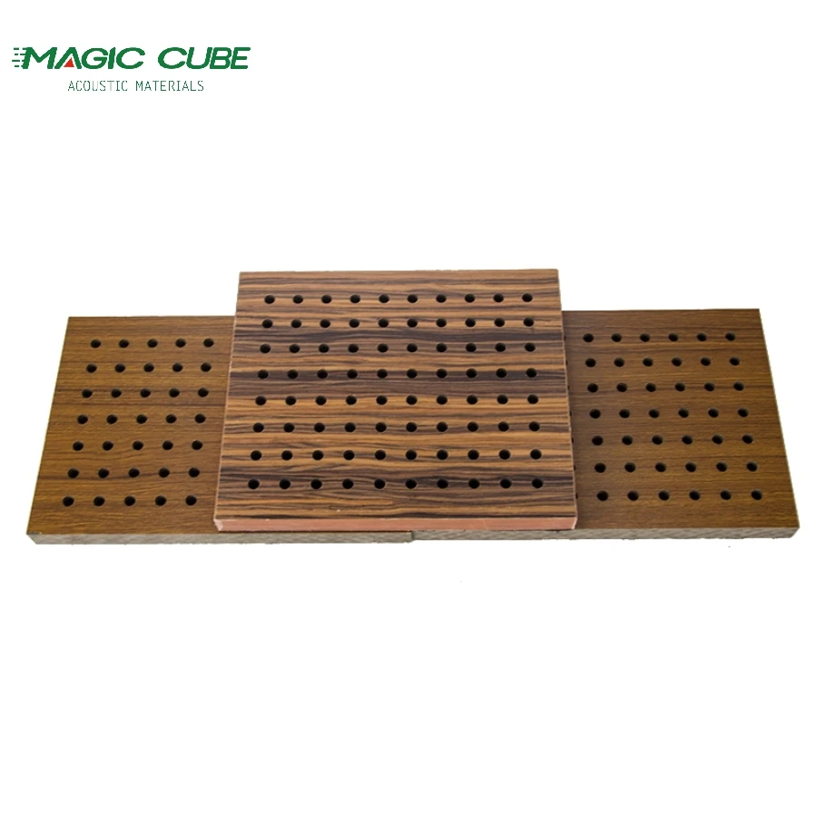 Noise Reduction MDF Board sound absorption wooden perforated board soundproof for wall and ceiling