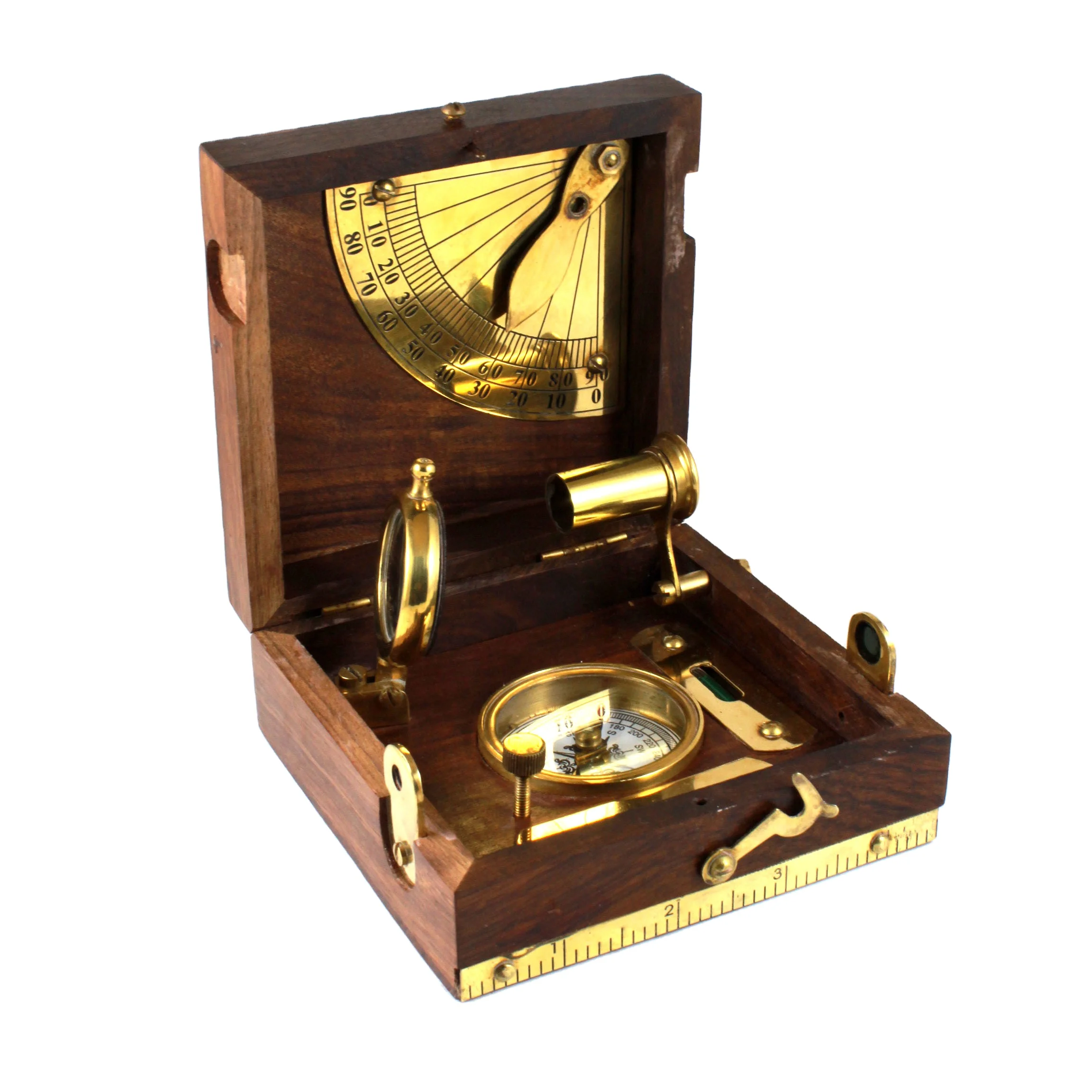 Brass Navigation Nautical Directional Antique Style Master Marine Box Compass Instrument