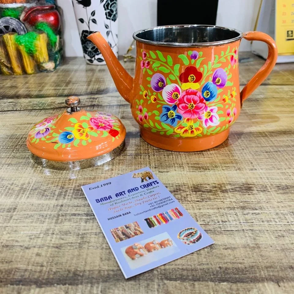 Indian Tea pots, stainless steel tea pots, hand painted tea kettles