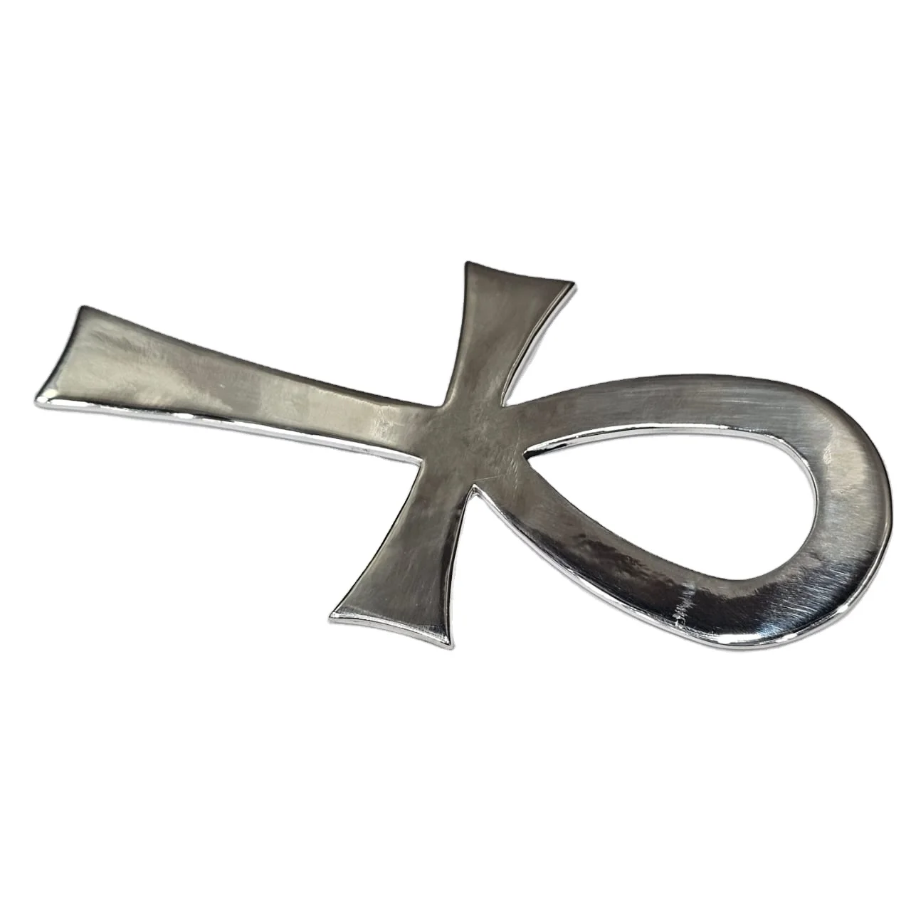 925 Sterling Silver Excellent Quality Handmade Designer Smooth Polished Egyptian Ankh teardrop-shaped hoop with a cross