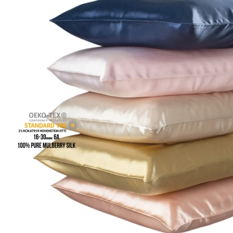 16 19 22 momme washable luxury pure 100% mulberry natural silk pillowcase with envelope or zipper pillow case