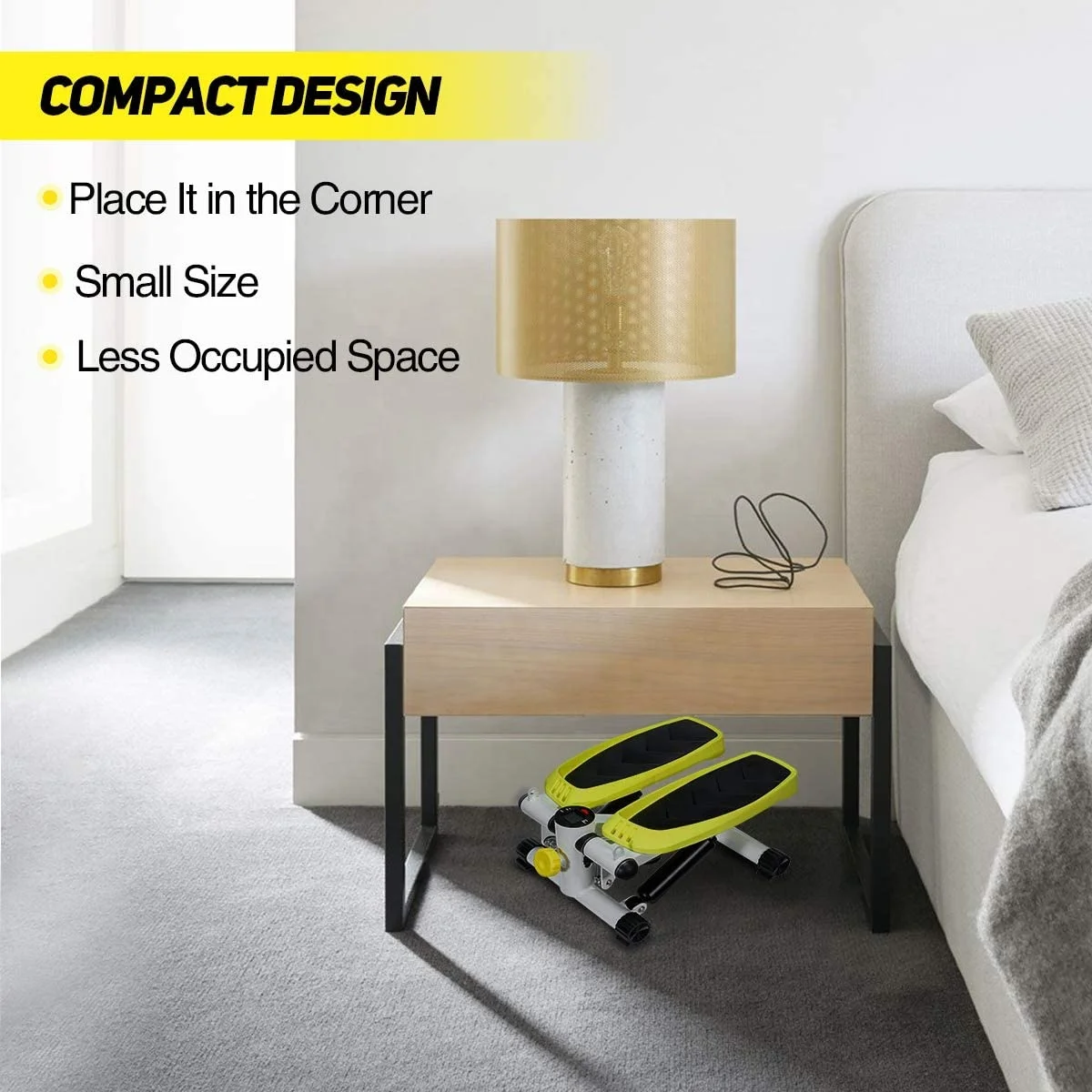 ONESTARSPORTS Adjustable Mini Air Climbers Stepper Fitness Exercise Hydraulic Mute Stepper With Resistance Band LCD Display