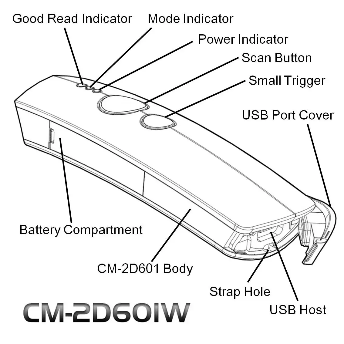 Мобильный USB 3 в 1 портативный сканер штрих-кодов стандартного диапазона для промышленного