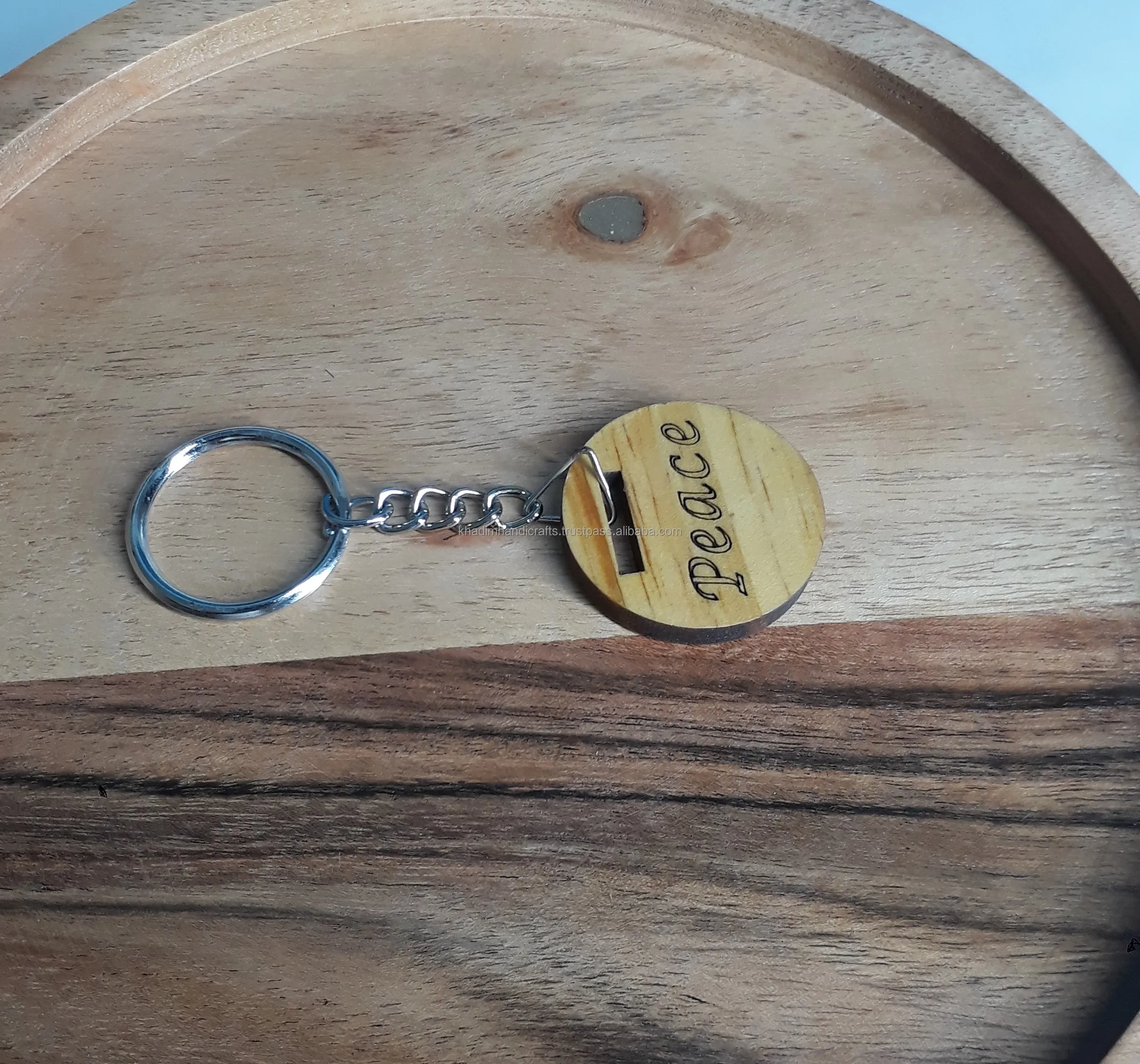Eco-friendly Wooden Keychain Craft Resin and PU Plastic with Iron Metal Durable and Stylish Accessory