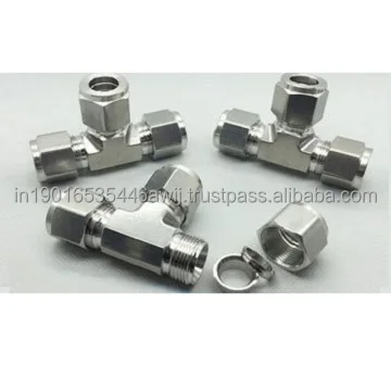 Premium Quality Duplex Steel Compression Fittings High Grade Steel Compression Double Ferrule Fittings Connector