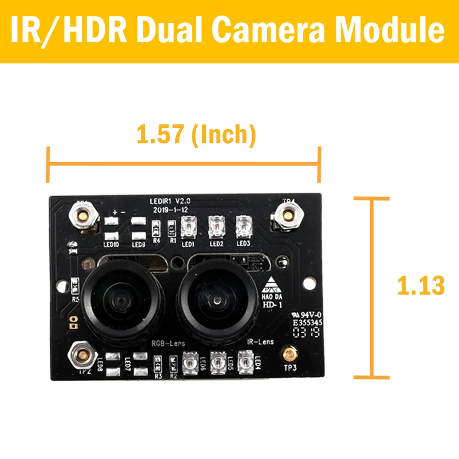 Anti-Spoofing Dual Lens Camera Module is the best USB Camera Face Recognition with Infrared Camera Module