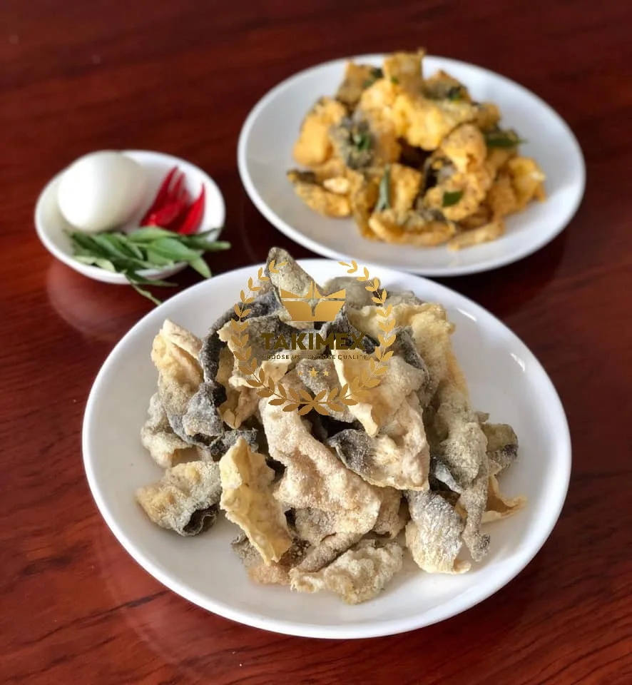 Vietnam Dried Fried Fish Skin Snack/ Salted Egg Fish Skin Snack with best price from TAKIMEX factory