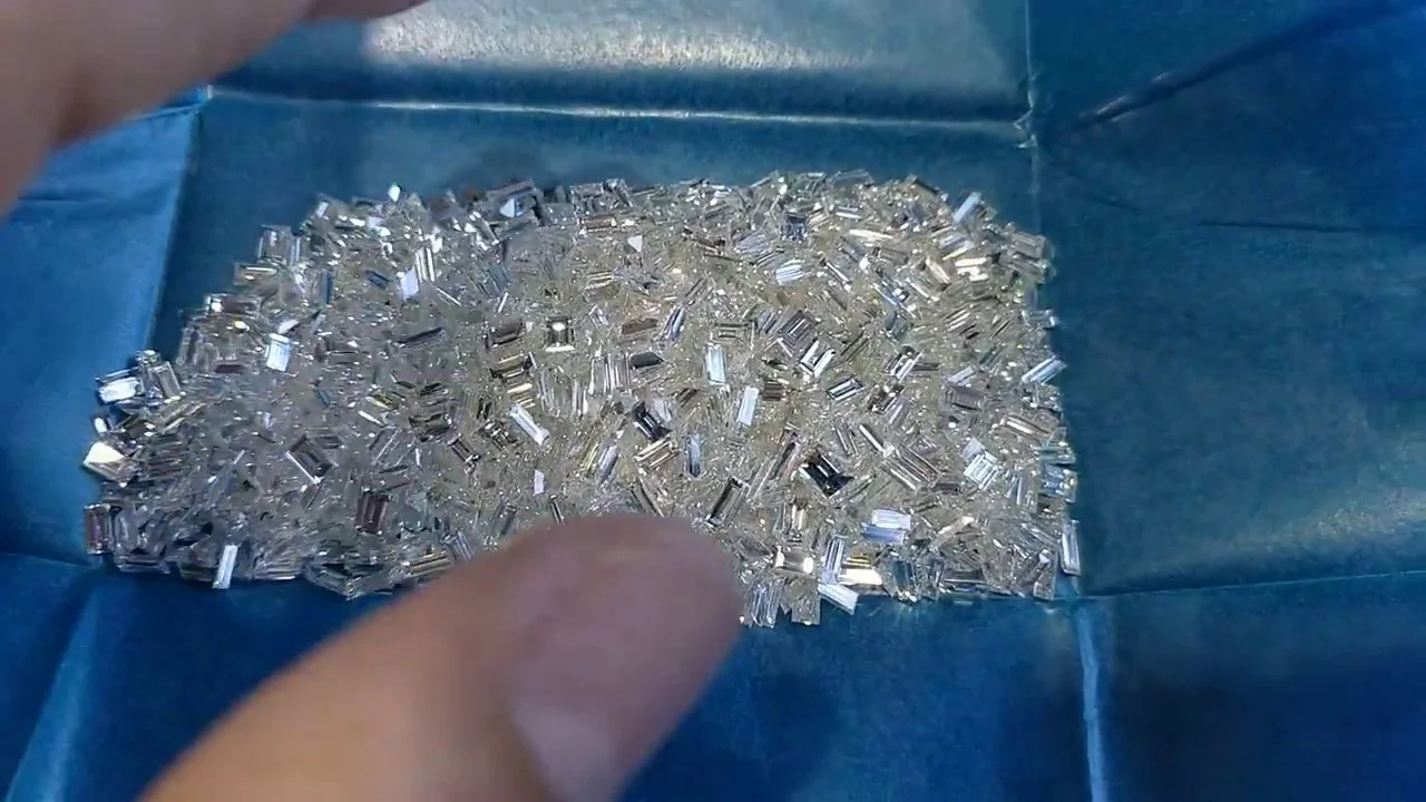 melee sizes wholesale straight baguette step cut D color vvs clarity white loose Women Fine Jewelry Silver Plated