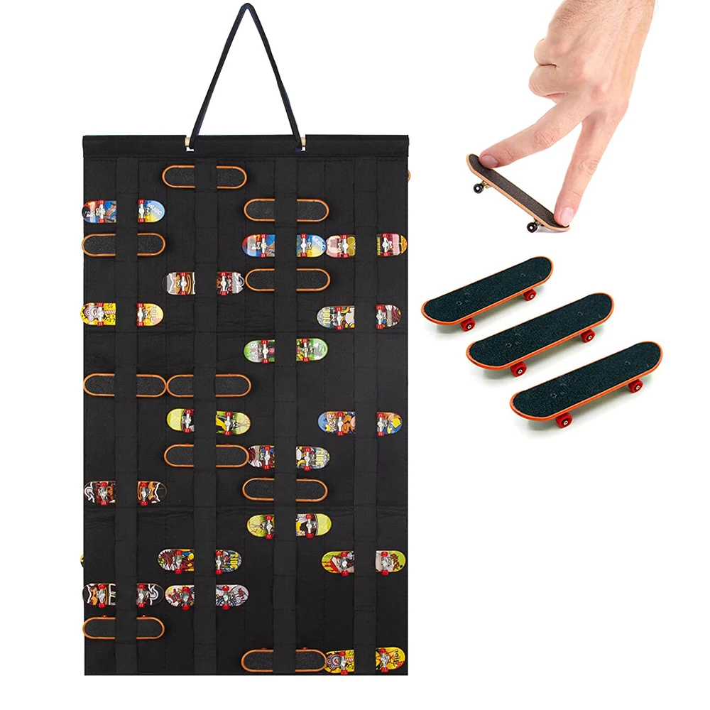 OEM Felt Hanging 60 Toy Fingerboard Holder Mini Finger Skateboard Display Rack for Kids