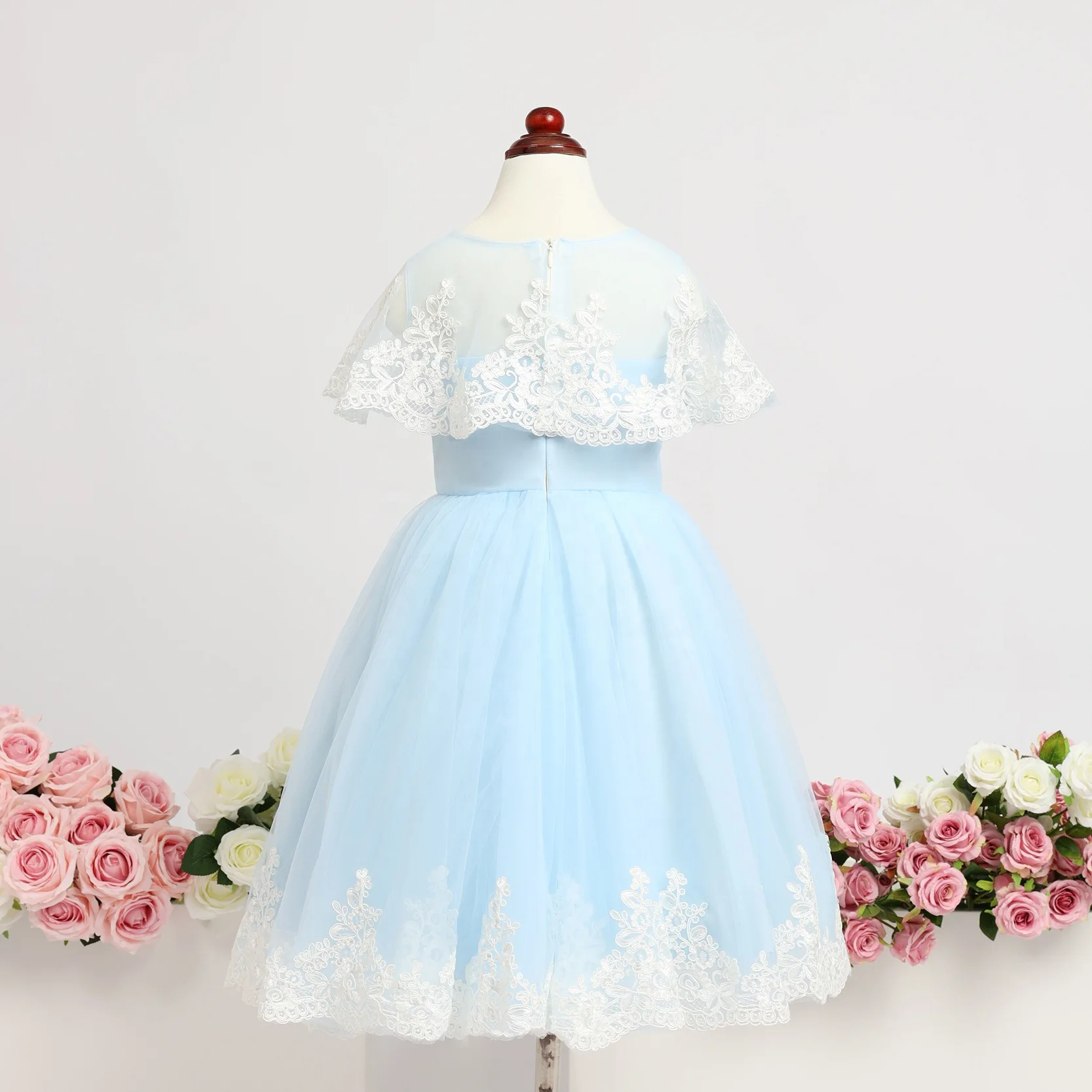  Ручной работы платье принцессы для маленьких От 1 до 12 лет Девушки бальное Королевский стиль малышей